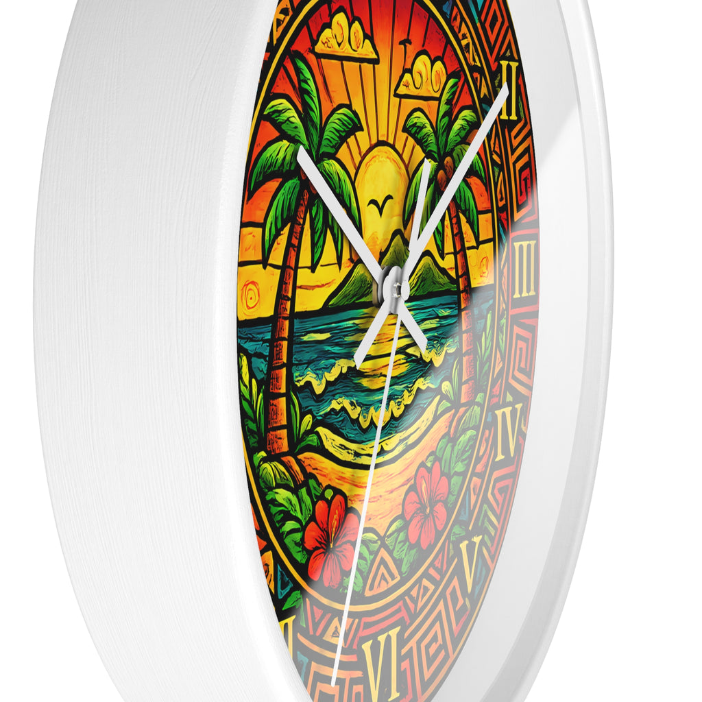 Colorful Hummingbird Mandala Wall Clock — Vibrant Tropical Decorative Clock