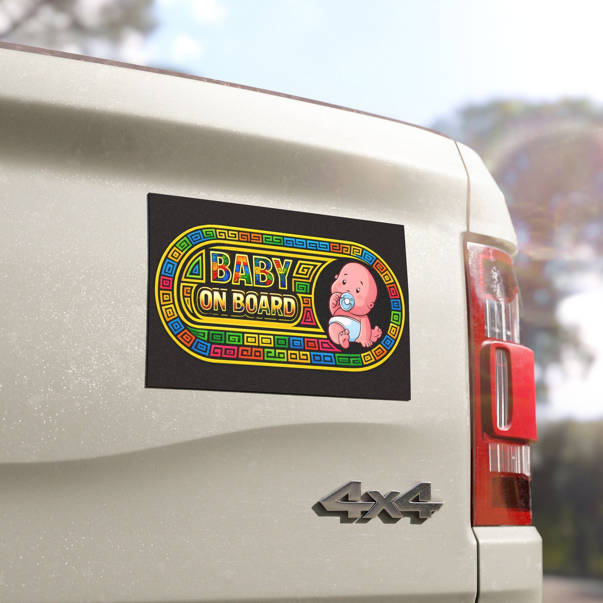Baby On Board Car Magnet — Colorful Neon Baby Safety Sign for Vehicles