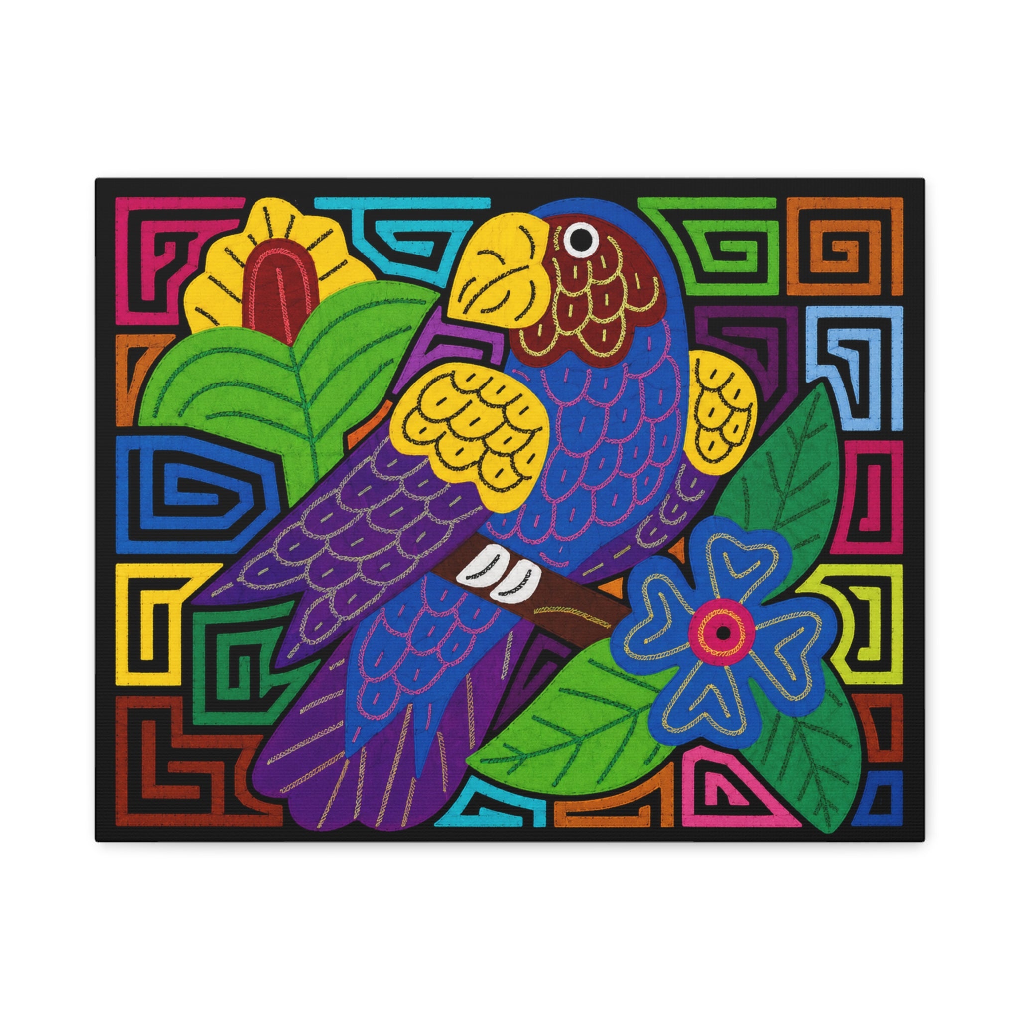 Colorful Parrot Canvas Art — Vibrant Tropical Bird Wall Décor (Matte Stretched)