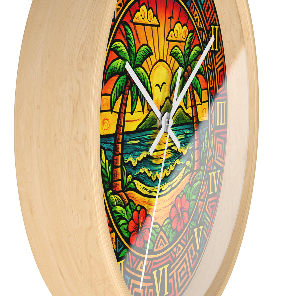 Colorful Hummingbird Mandala Wall Clock — Vibrant Tropical Decorative Clock