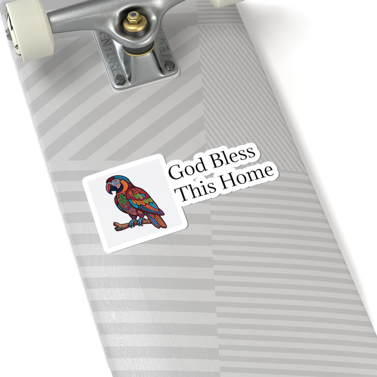 God Bless This Home Sticker | Mola Art Parrot Decal