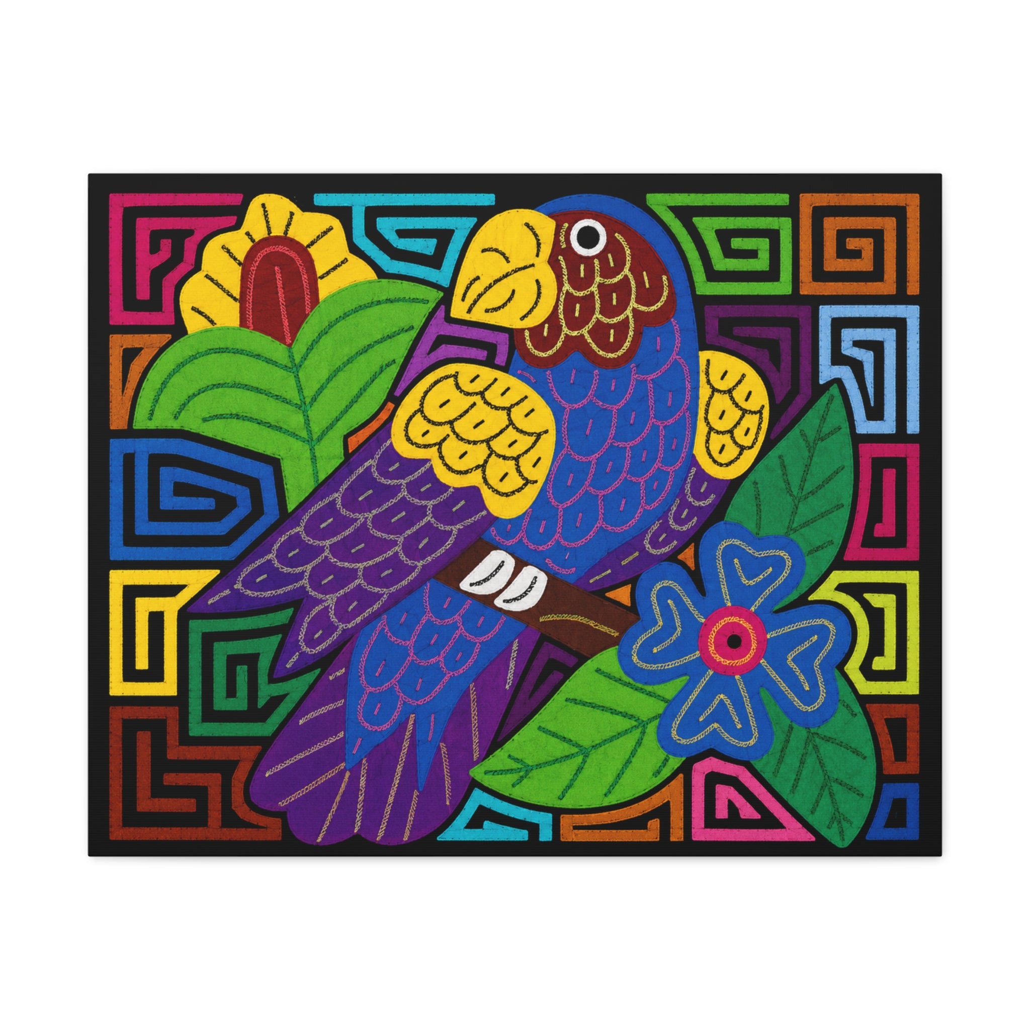 Colorful Parrot Canvas Art — Vibrant Tropical Bird Wall Décor (Matte Stretched)