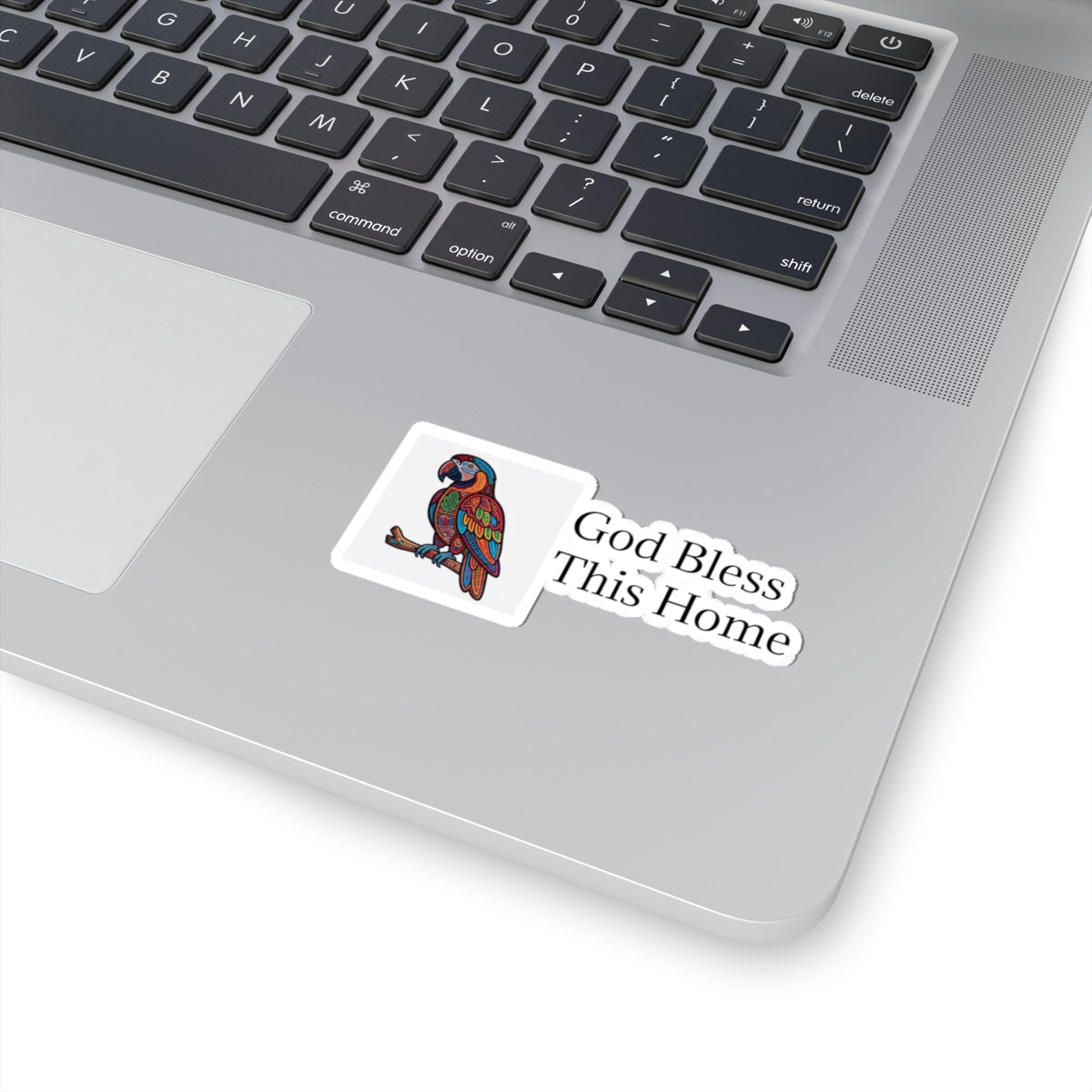 God Bless This Home Sticker | Mola Art Parrot Decal